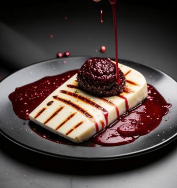 Холуми с брусничным соусом